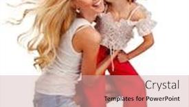  Presentation with mom daughter - Slides having mom-and-daughter-having-fun background and a soft green colored foreground