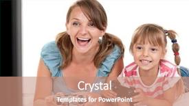  Presentation with mom daughter - Slides consisting of mom and daughter holding joysticks background and a coral colored foreground