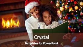  Presentation with fairytales - Cool new PPT theme with reading christmas fairytales in near backdrop and a tawny brown colored foreground