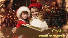  Presentation with miracles - Colorful slide set enhanced with mom and daughter reading a christmas tale in beautiful decorated apartments time for miracles backdrop and a tawny brown colored foreground