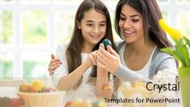  Presentation with mom and newborn - Beautiful PPT layouts featuring mom and daughter together painting backdrop and a coral colored foreground