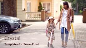  Presentation with mom daughter - Presentation having mom-and-daughter-walking background and a lemonade colored foreground