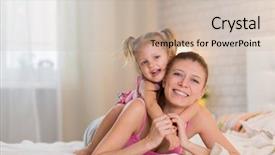  Presentation with mom daughter - Colorful slide set enhanced with mom-and-daughter backdrop and a soft green colored foreground