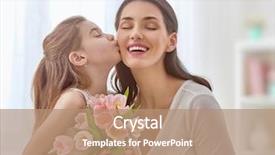  Presentation with mother child - Audience pleasing slide deck consisting of mom and gives her flower backdrop and a coral colored foreground