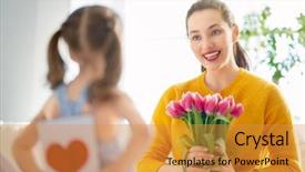  Presentation with happy mothers day - Colorful slide set enhanced with s together - happy mother's day child daughter backdrop and a gold colored foreground