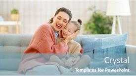  Presentation with mom daughter - Cool new presentation design with mom-and-her-daughter-child backdrop and a  colored foreground