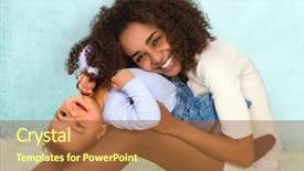  Presentation with mother baby - Cool new slide deck with mom baby - african mother playing with her backdrop and a red colored foreground