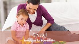  Presentation with loving hearts love heart candy - Audience pleasing PPT theme consisting of mom baby - loving mother watching daughter playing backdrop and a coral colored foreground