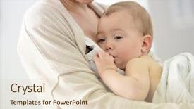  Presentation with breast feeding - Theme enhanced with mom breast feeding baby girl background and a lemonade colored foreground