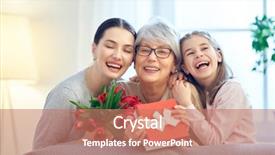  Presentation with grandma - Presentation theme consisting of tulips ang gift box grandma background and a coral colored foreground