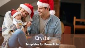  Presentation with new baby - Amazing slide set having mom-dad-and-baby backdrop and a tawny brown colored foreground