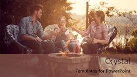  Presentation with mom daughter - Slide deck having mom-dad-and-daughter-being background and a tawny brown colored foreground