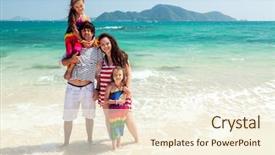  Presentation with mom kids - Colorful presentation design enhanced with mom dad and two their backdrop and a cream colored foreground