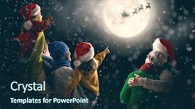  Presentation with santa sleigh - PPT theme consisting of mom dad grandma and grandpa background and a navy blue colored foreground