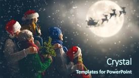 Presentation with santa sleigh - Audience pleasing PPT layouts consisting of mom dad grandma and grandpa backdrop and a tawny brown colored foreground