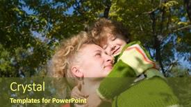  Presentation with mom daughter - Amazing slide deck having mom embraces the favourite daughter backdrop and a tawny brown colored foreground