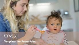  Presentation with mom baby - Colorful theme enhanced with mom-feeding-8-month-old backdrop and a coral colored foreground