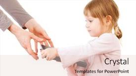  Presentation with mom daughter - Presentation design with mom gives the book to his young daughter isolated on white background and a lemonade colored foreground