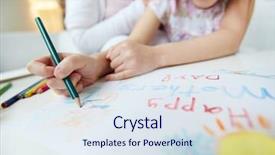  Presentation with happy birthday mama greeting card - Slide deck with young beautiful woman in bikini and hat enjoying cocktail in a swimming pool summer time background and a sky blue colored foreground