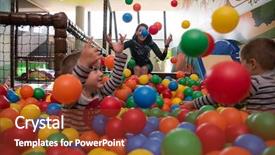  Presentation with mom kids - Presentation theme with mom plays with her kids background and a tawny brown colored foreground