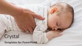  Presentation with baby sleep - Slide set enhanced with mom putting baby to sleep background and a mint green colored foreground