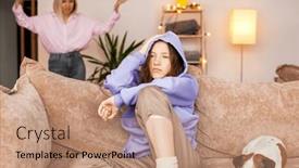  Presentation with child teen - Slides enhanced with mom-swears-at-her-daughter background and a  colored foreground