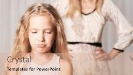  Presentation with family problems - Beautiful PPT layouts featuring mom-swears-by-daughter-conflict backdrop and a coral colored foreground