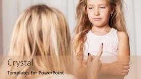  Presentation with family problems - Slide deck with mom-swears-by-daughter-conflict background and a coral colored foreground