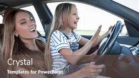  Presentation with mom daughter - Beautiful PPT layouts featuring mom-teaches-her-little-daughter backdrop and a tawny brown colored foreground