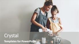  Presentation with 4 years old children and doctor - Colorful presentation theme enhanced with mom with her 10 years backdrop and a gray colored foreground