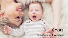  Presentation with mom baby - Colorful presentation design enhanced with mom with her 2 month backdrop and a  colored foreground