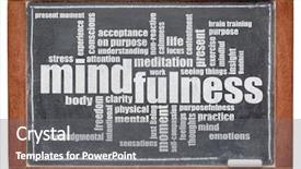  Presentation with mindfulness - Amazing PPT layouts having moments clarity - mindfulness word cloud in white backdrop and a gray colored foreground