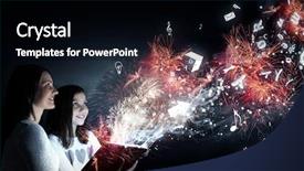  Presentation with togetherness - Colorful slides enhanced with moments of family togetherness backdrop and a  colored foreground