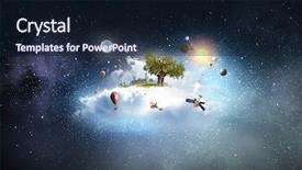  Presentation with creation - Slide deck featuring moments of world creation background and a wine colored foreground