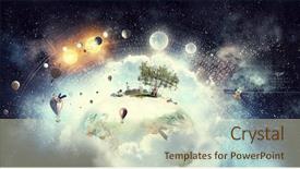  Presentation with organization - Amazing slide deck having moments of world creation backdrop and a soft green colored foreground