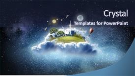  Presentation with organization - PPT layouts enhanced with moments of world creation background and a navy blue colored foreground