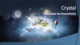  Presentation with creation - Cool new theme with moments of world creation backdrop and a tawny brown colored foreground