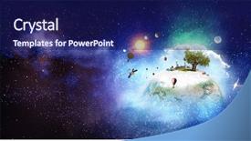  Presentation with creation - PPT layouts enhanced with moments of world creation background and a navy blue colored foreground