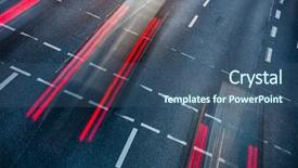  Presentation with momentum - Amazing PPT theme having momentum - motion blurred city road traffic backdrop and a ocean colored foreground