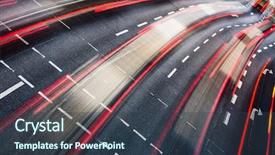  Presentation with momentum - Slide set consisting of momentum - motion blurred city road traffic background and a tawny brown colored foreground