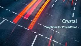  Presentation with momentum - Amazing slide deck having momentum - motion blurred city road traffic backdrop and a ocean colored foreground