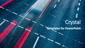  Presentation with momentum - Slide set with momentum - motion blurred city road traffic background and a ocean colored foreground