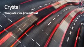  Presentation with traffic road - Cool new PPT layouts with momentum - motion blurred city road traffic backdrop and a dark gray colored foreground