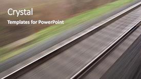  Presentation with railroad - PPT theme with momentum - railroad seen from a fast background and a coral colored foreground