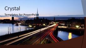  Presentation with momentum - Presentation theme with momentum - stockholm by night background and a light blue colored foreground