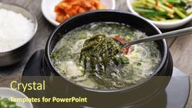  Presentation with sargassum - Presentation design featuring momguk-sargassum-seaweed-soup background and a  colored foreground