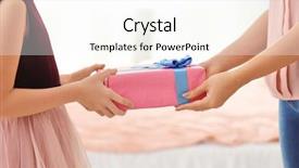  Presentation with mom and newborn - Presentation theme featuring mommy - little girl giving gift box background and a cream colored foreground