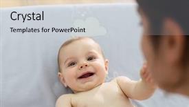  Presentation with diaper - Presentation theme having mommy playing with baby boy background and a lemonade colored foreground