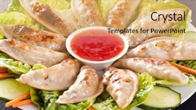  Presentation with served - Cool new presentation theme with momo son - gyoza served on the plate backdrop and a yellow colored foreground