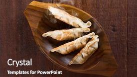  Presentation with vintage food - Theme enhanced with momo son - top view fresh pan fried background and a tawny brown colored foreground